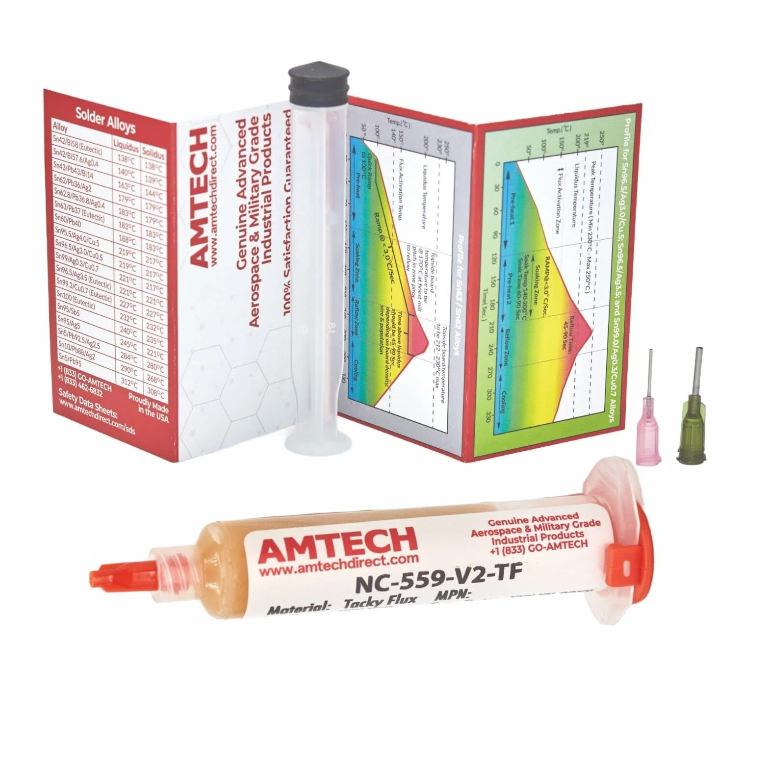 Amtech NC-559-V2-TF Flussante adesivo, non richiede pulizia, realizzato negli Stati Uniti, panna, NC-559-V2-TF